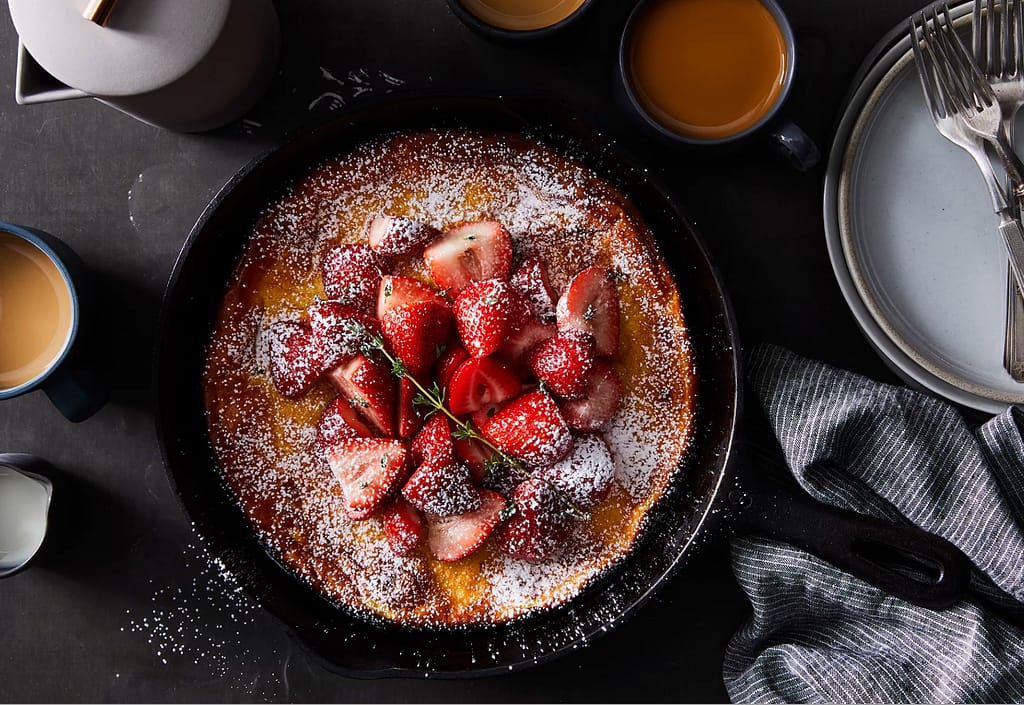 Kamut Dutch Baby with Strawberries and Thyme